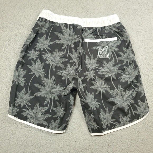 DIXXON‎ The Chad Bali Swim Trunks Mens Small 29" Black Palm Tree Hybrid Shorts - Picture 3 of 12
